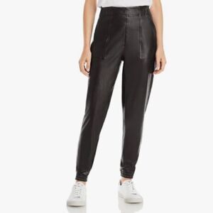 SPANX Black Faux Leather Joggers Lined Slimming Pants Women’s Small